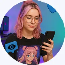 A stylish boy using tiktok and in backgroung showing some tiktok views icon